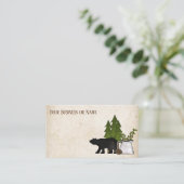 国素朴のシルエットベア 名刺 (スタンド正面)