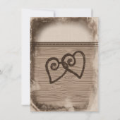 国素朴のダブルハート結婚式招待状 招待状 (裏面)