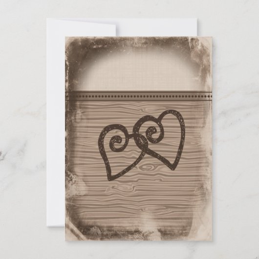 国素朴のダブルハート結婚式招待状 招待状 (裏面)