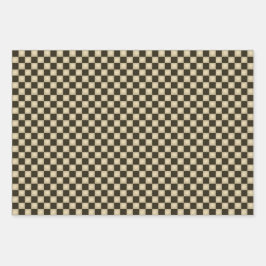 国素朴のチ初期のェック ラッピングペーパーシート