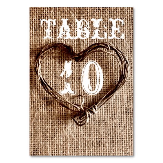 国素朴のトインハート結婚のテーブル番号 テーブルナンバー (正面)