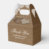 国素朴のバーラップレースのストリングラ結婚イト フェイバーボックス (裏面サイド)