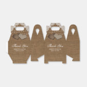 国素朴のバーラップレースのストリングラ結婚イト フェイバーボックス (折り畳みなし)