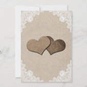 国素朴のバーラップレースのストリングラ結婚イト 招待状 (裏面)