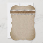 国素朴のバーラップレースのストリングラ結婚イト 招待状 (裏面)