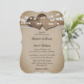 国素朴のバーラップレースのストリングラ結婚イト 招待状 (スタンド正面)