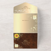 国素朴のヒマワリのストリングラ結婚イト オールインワン招待状 (外側)