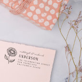 国素朴のヒマワリの名前と差出人住所 ラバースタンプ