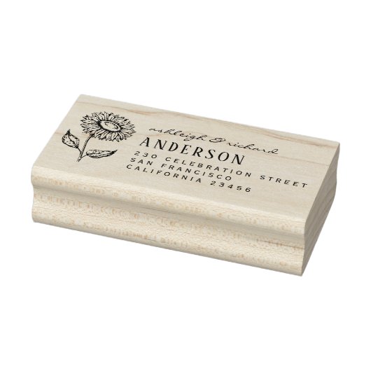 国素朴のヒマワリの名前と差出人住所 ラバースタンプ (スタンプ)