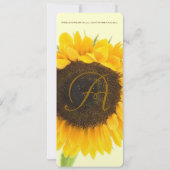 国素朴のヒマワリの結婚式の日付を保存 セーブザデート (裏面)