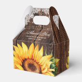 国素朴のヒマワリフローラ結婚の感謝 フェイバーボックス (裏面サイド)