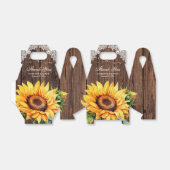 国素朴のヒマワリフローラ結婚の感謝 フェイバーボックス (折り畳みなし)