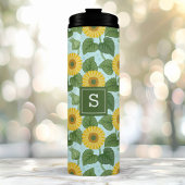 国素朴のヒマワリモノグラムのの模様 タンブラー