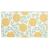 国素朴のヒマワリ模様 枕カバー (正面)