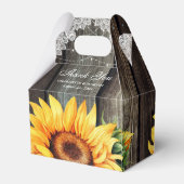 国素朴のヒマワリ結婚の感謝 フェイバーボックス (裏面サイド)