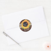 国素朴のヒマワリ結婚の感謝 ラウンドシール (封筒)