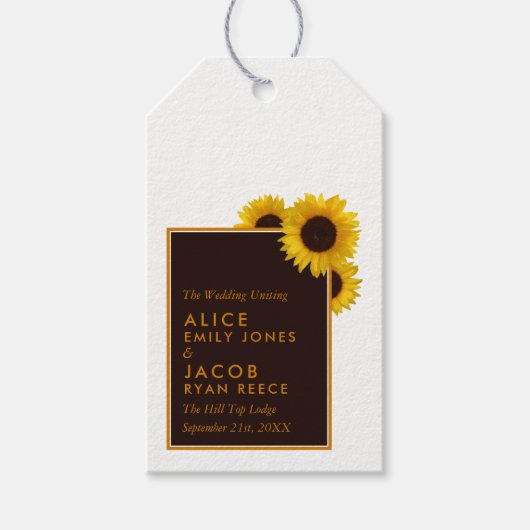 国素朴のヒマワリ – フローラ結婚ズ ギフトタグ (正面)
