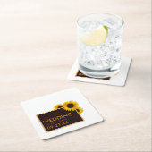 国素朴のヒマワリ – フローラ結婚ズ スクエアペーパーコースター (インサイチュ)
