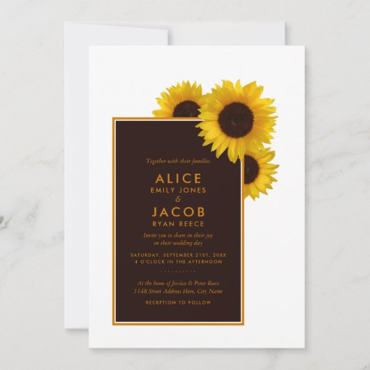 国素朴のヒマワリ – フローラ結婚ズ 招待状 (正面)