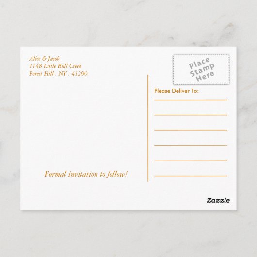 国素朴のヒマワリ – 結婚式日付を保存 ポストカード (裏面)