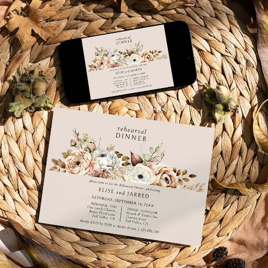 国素朴のフローラリハ結婚ーサルディナー 招待状