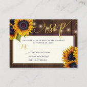 国素朴のフローラ予算結婚の応答RSVP エンクロージャーカード (正面)