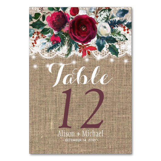 国素朴のブルゴーニュ結婚ー牡丹のテーブル番号 テーブルナンバー (裏面)