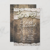 国素朴のレース食べドックは結婚したの 招待状 (正面/裏面)