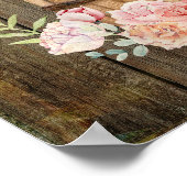 国素朴のワイン樽の結婚ウェルカムサイン ポスター (角)