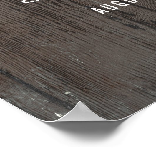 国素朴のワイン樽の結婚ウェルカムサイン ポスター (角)