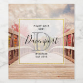 国素朴のワイン造りの木造り橋 ワインラベル (シングルラベル)