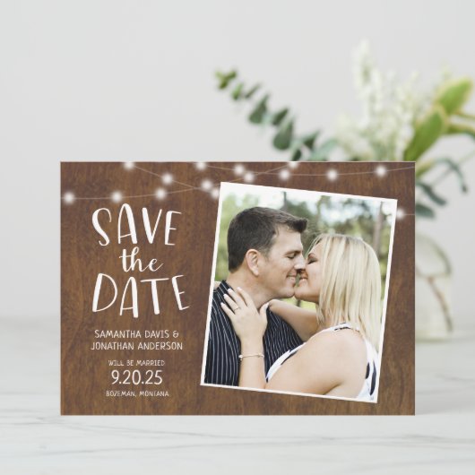 国素朴の光源の写真を保存 招待状 (スタンド正面)