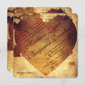 国素朴の動揺してハート結婚式招待状 招待状 (正面/裏面)