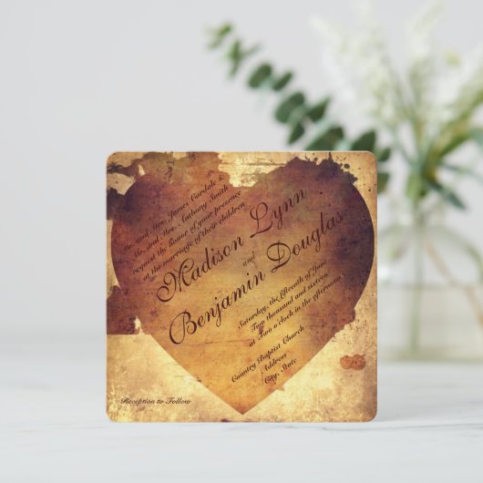 国素朴の動揺してハート結婚式招待状 招待状 (スタンド正面)