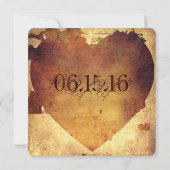 国素朴の動揺してハート結婚式招待状 招待状 (裏面)