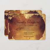 国素朴の動揺してハート結婚式RSVPカード 出欠カード (正面/裏面)