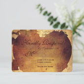 国素朴の動揺してハート結婚式RSVPカード 出欠カード (スタンド正面)