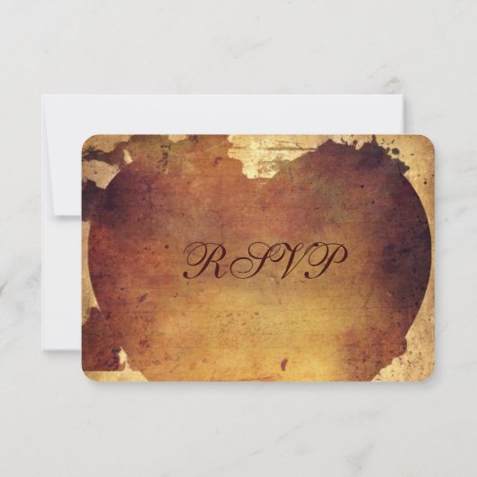 国素朴の動揺してハート結婚式RSVPカード 出欠カード (裏面)