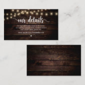 国素朴の文字列のラ結婚イト エンクロージャーカード (正面/裏面)