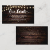 国素朴の文字列のラ結婚イト エンクロージャーカード (正面/裏面)