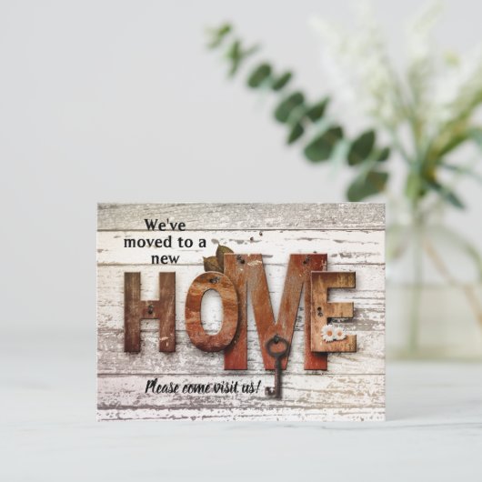 国素朴の新しい自宅移動はがき 案内ポストカード (スタンド正面)