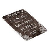 国素朴の木のレースの日付を保存 マグネット (右側)