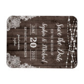 国素朴の木のレースの日付を保存 マグネット (横)