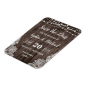 国素朴の木のレースの日付を保存 マグネット (左側)