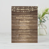 国素朴の木材とストリングラ結婚イト 招待状 (スタンド正面)