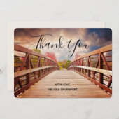 国素朴の木造の橋ありがとう サンキューカード (正面/裏面)