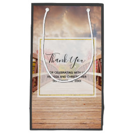 国素朴の木造の橋ありがとう スモールペーパーバッグ