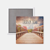 国素朴の木造の橋ありがとう マグネット (正面/裏面)
