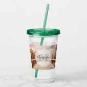 国素朴の木造の橋モノグラム アクリルタンブラー (裏面)