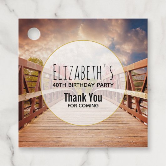 国素朴の木造の橋誕生日 フェイバータグ (正面)